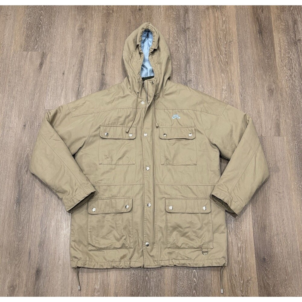 Nike SB Skate Mental Jacket Mens XL Field Parka Quilted Liner Khaki